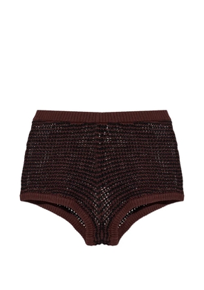 Bond-eye ribbed knit shorts - Brown