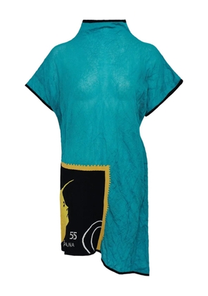 Kiko Kostadinov Promina panelled short-sleeve top - Blue