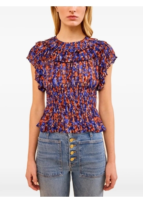 Ulla Johnson Athene ruffled silk top - Blue