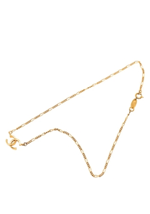 CHANEL Pre-Owned 1982 Gold Plated CC Pendant Necklace costume necklace