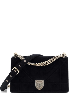 Christian Dior Pre-Owned Diorama Flap Bag Velvet with Crystal Detail Small crossbody bag - Black