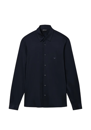 Emporio Armani logo-detail button-up shirt - Blue