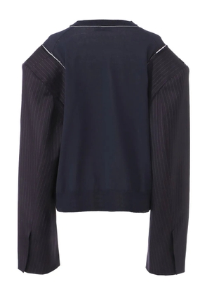 SONIA CARRASCO pinstripe-paneled knit jacket - Blue