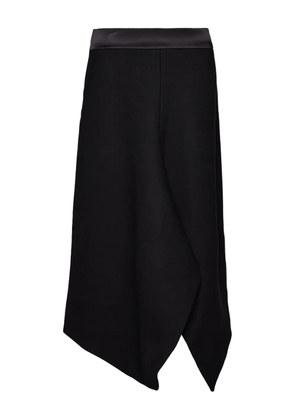 SHANG XIA asymmetric satin-panel skirt - Black