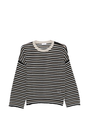 Brunello Cucinelli striped crew-neck top - Black