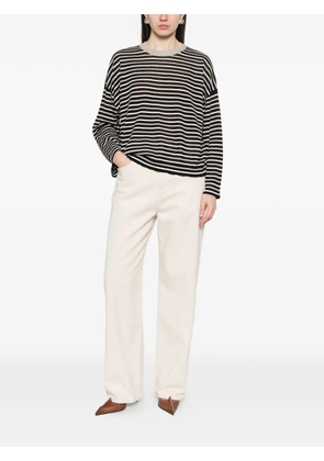Brunello Cucinelli striped crew-neck top - Black
