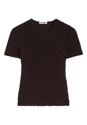 Jil Sander textured short-sleeve top - Brown