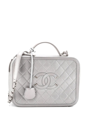 CHANEL Pre-Owned Filigree Vanity Case Quilted Caviar Large crossbody bag - Grey