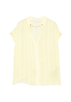 LIU JO chain-detail V-neck top - Yellow