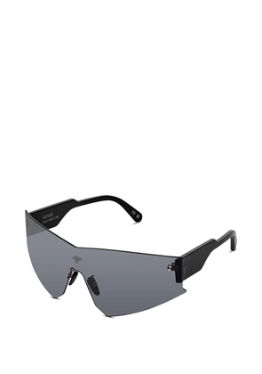 FACE HIDE Vertigo futuristic-shape logo-detail sunglasses - Black