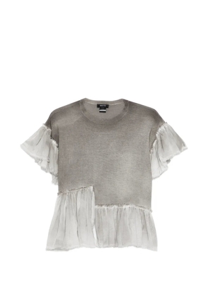 Avant Toi ruffled T-shirt - Grey