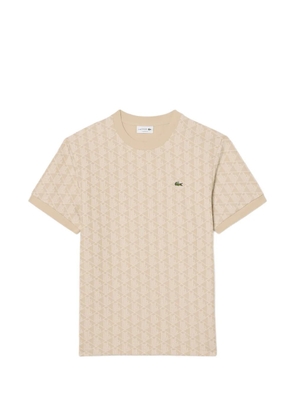 Lacoste jacquard-monogram T-shirt - Neutrals