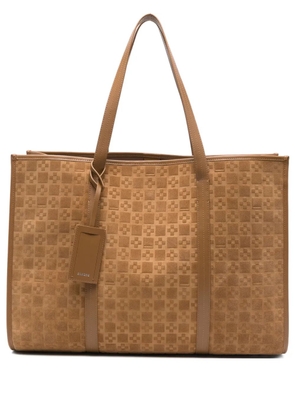 SANDRO embossed leather tote bag - Brown