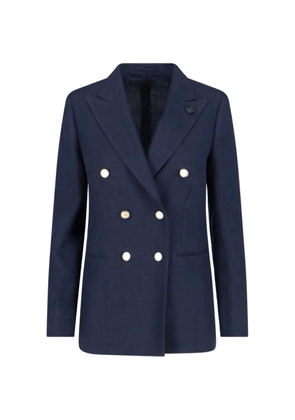 Lardini double-breasted button blazer - Blue