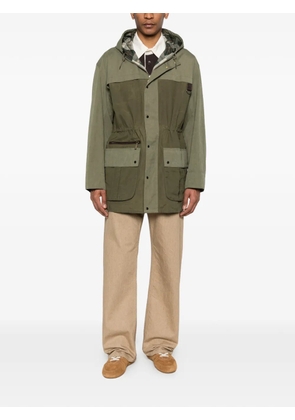 Barbour logo-embroidered coat - Green