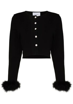 Sleeper feather-cuff knitted cardigan - Black