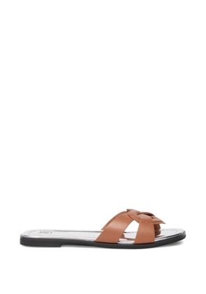 Love Moschino bow straps leather sandals - Brown