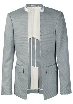 Comme des Garçons Homme Plus houndstooth raw edge blazer - Black