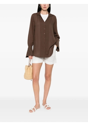VENUJA embellished-cuff shirt - Brown
