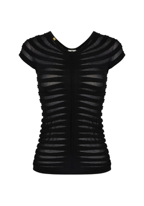 Elisabetta Franchi short-sleeve scoop-neck top - Black