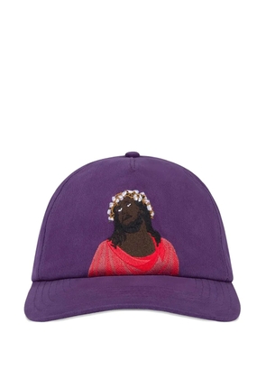 Denim Tears Black Jesus embroidered cap - Purple