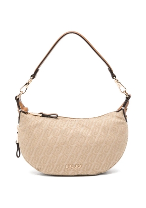 LIU JO monogram-print zip shoulder bag - Neutrals