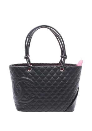 CHANEL Pre-Owned 2003-2004 Large Lambskin Cambon Ligne tote bag - Black