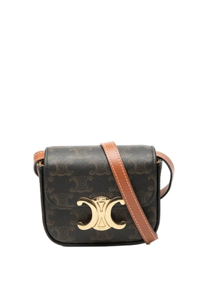 Celine Pre-Owned 2022 Mini Triomphe Coated Canvas Claude crossbody bag - Brown