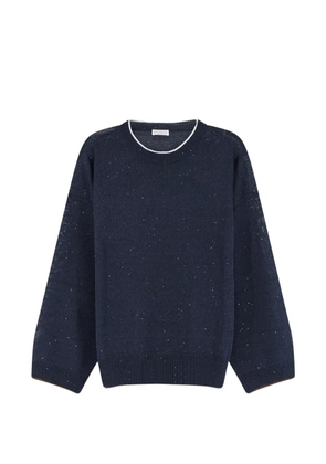 Brunello Cucinelli sequin ribbed knitwear - Blue