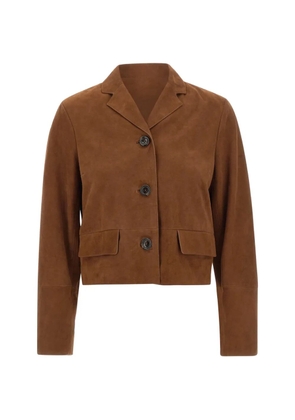 LIU JO flap pockets button leather jacket - Brown