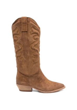 Julie Dee embroidered cowboy boots - Brown