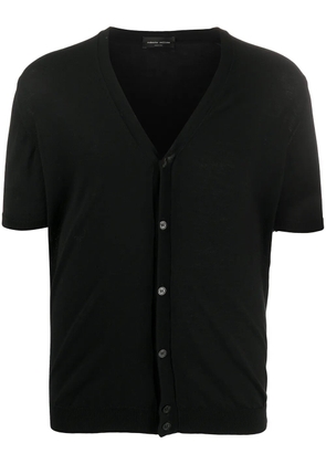 Roberto Collina short sleeved cotton cardigan - Black
