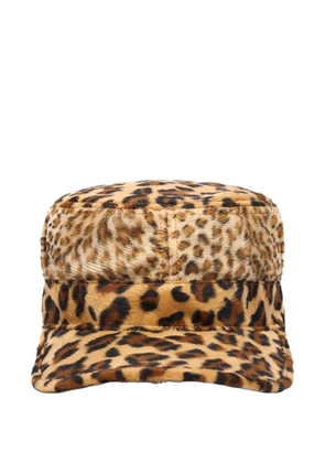 Denim Tears faux-fur giraffe-print cap - Neutrals