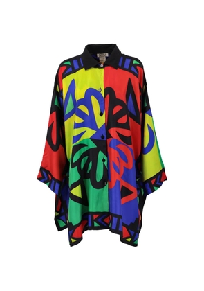 Genny Vintage 1990s silk patterned blouse - Red