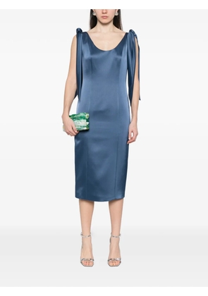 Fely Campo draped midi dress - Blue