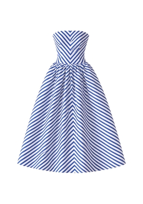 Self-Portrait striped midi dress - Blue
