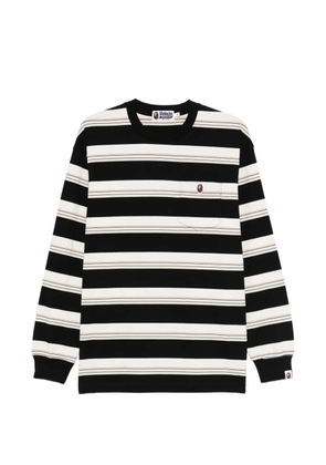 A BATHING APE® striped chest-pocket T-shirt - Black