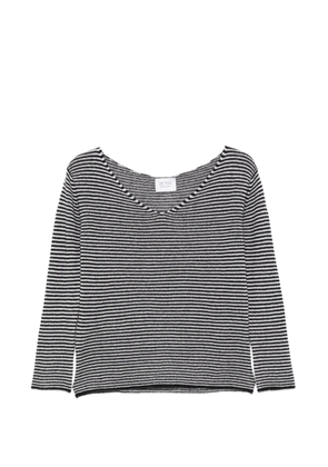 BeYou striped V-neck sweater - Black