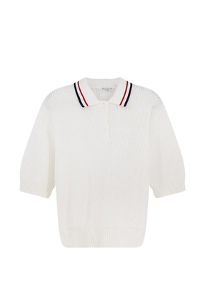 Brunello Cucinelli collared ribbed knitwear - White