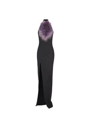 Balmain halterneck embroidered maxi dress - Black