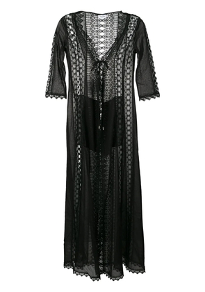 Charo Ruiz Ibiza long embroidered cover up - Black