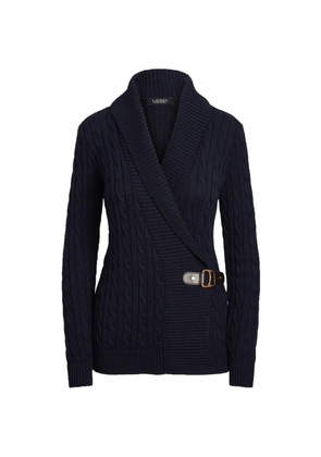 Lauren Ralph Lauren cable-knit belted cardigan - Blue