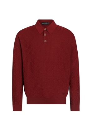 Dolce & Gabbana micro-dot stitch polo shirt - Red