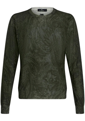 ETRO paisley-jacquard fine-knit jumper - Green
