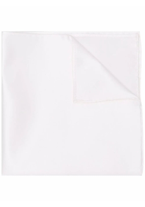 Emporio Armani micro-jacquard silk pocket square - White