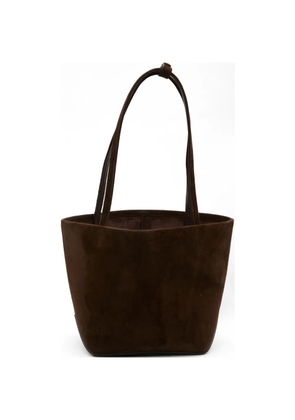 The Row geometric suede leather tote - Brown