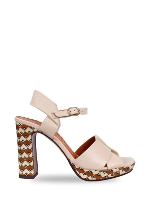Chie Mihara patterned-heel cross-over sandals - Neutrals