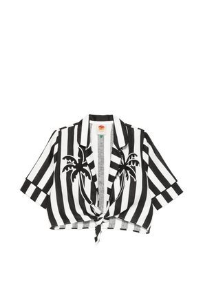 FARM Rio striped palm tree shirt - Black