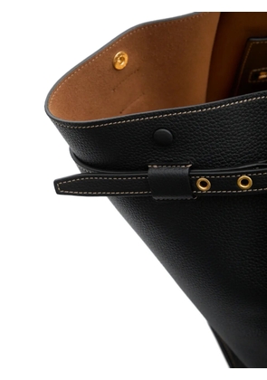 Tod's hammered t leather tote bag - Black