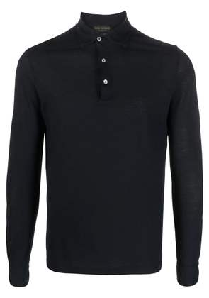Dell'oglio long-sleeve cotton polo shirt - Blue